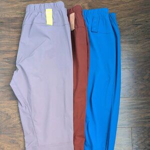 mens fabletics one jogger  small regular length lot of 3 red, blue, lavender